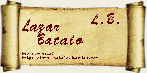 Lazar Batalo vizit kartica